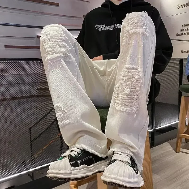 Джинсы мужские повседневные в Европейском стиле шикарные облегающие брюки из