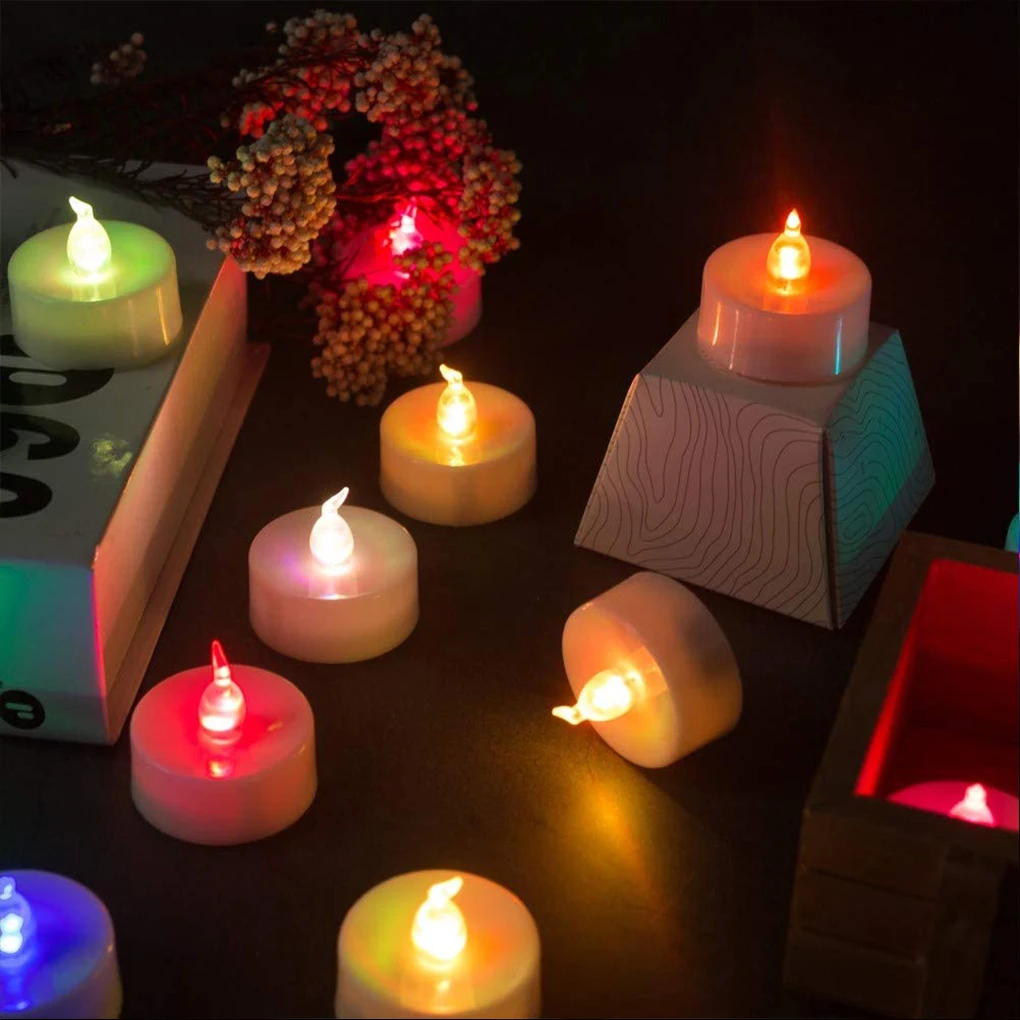 

24 Pieces Flameless LED Candles Lights Battery Powered Tealight Romantic Tea Candles for Birthday Party Wedding Decorations