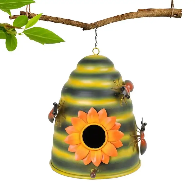 S For Outside Bird House Multifunctional Decorative Metal Bird Nest With Hook For Tree Yard Porch Outside And Garden