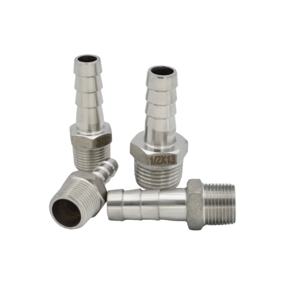 

YQBS Нержавеющая сталь 6 8 10 12 16 мм Шланг с зазубринами для 1/8 1/4 3/8 1/2 BSP Мужской фитинг для домашнего пивоварения Вода Топливо Воздух