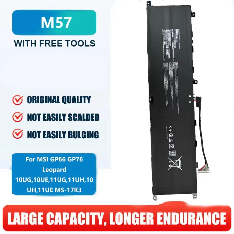 Batteria MSI BTY-M57 Batteria Per Laptop MSI BTY-M57 – 15,2V, 4160mAh, Compatibile Con GP66, GP76, Leopard 10UG/11UG E Altre Serie, Con Protezioni Integrate Batteria MSI BTY-M57 Batteria Per Laptop MSI BTY-M57 – 15,2V, 4160mAh, Compatibile Con GP66, GP76, Leopard 10UG/11UG E Altre Serie, Con Protezioni Integrate