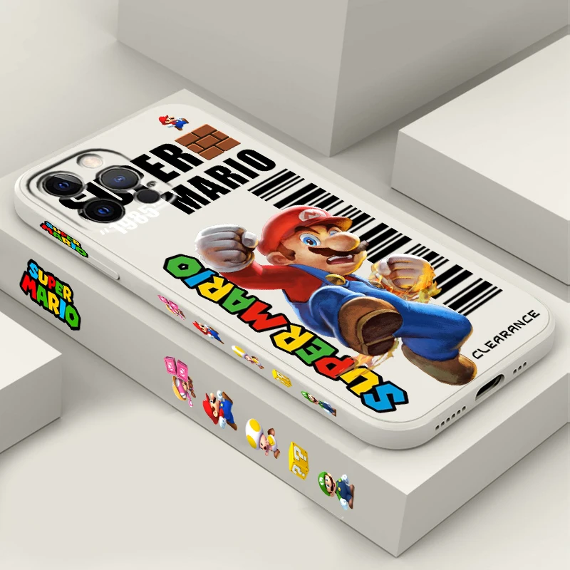 Детская левая веревка M-Marios Brave Game Liquid для Apple iPhone 15 14 13 12 11 XS XR X 8 7 SE Pro Max Plus Mini Cover