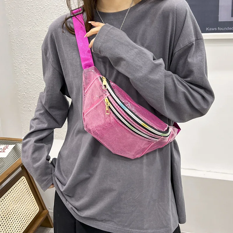 

Поясная Сумка для женщин, забавная прозрачная сумочка через плечо из ПВХ, Женский Большой нагрудной мешок-бананка, тканевый мешок на ремне