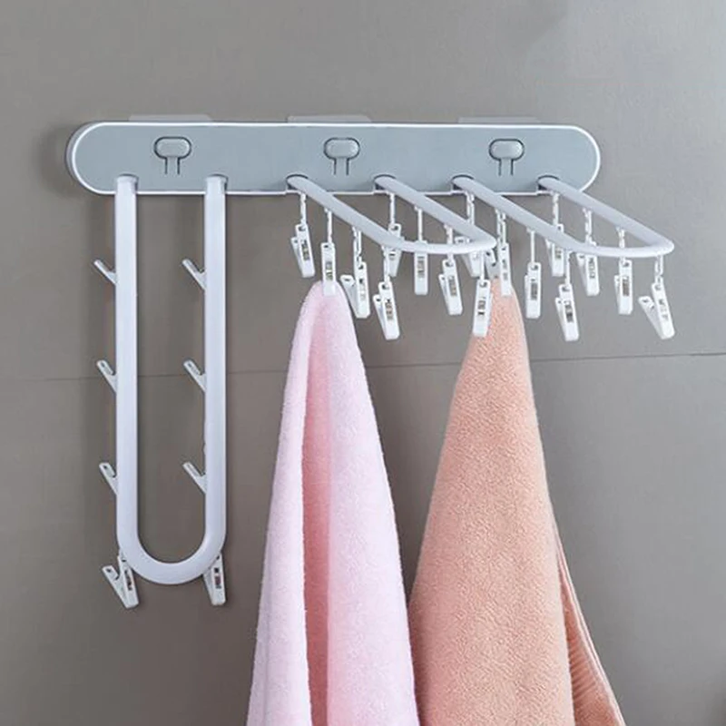 

Multifunctional Socks Drying Rack Underwear Storage Hanger Wall-mounted Artifact Folding Balcony Hanging Rack