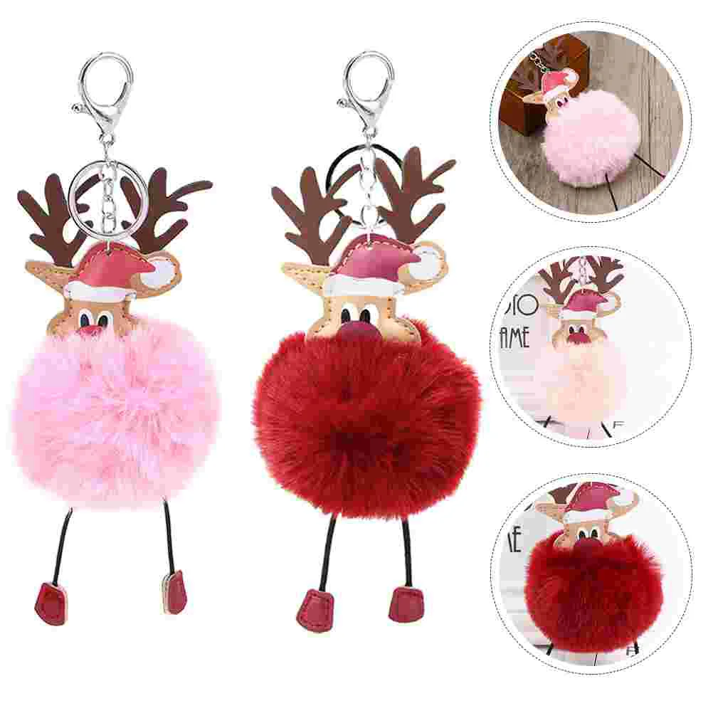 

Christmas Keychain Key Keyring Keychains Pendant Ring Party Decorative Handbag Plush Backpack Gift Pendants Holiday Goodie Pom