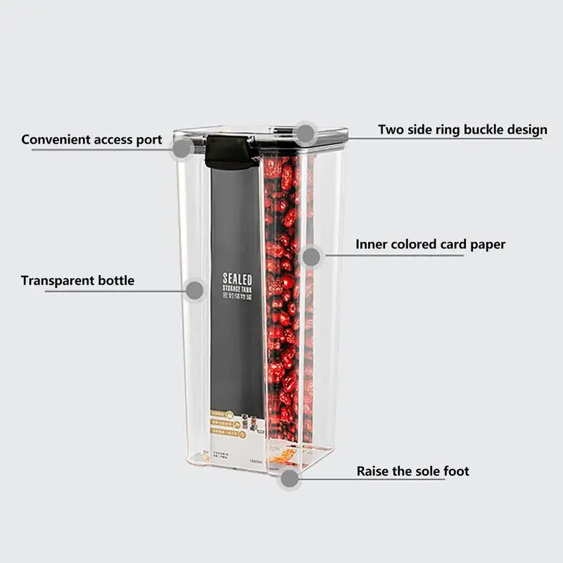 Хрустящие контейнеры для хранения Большие продуктов Квадратные прозрачные