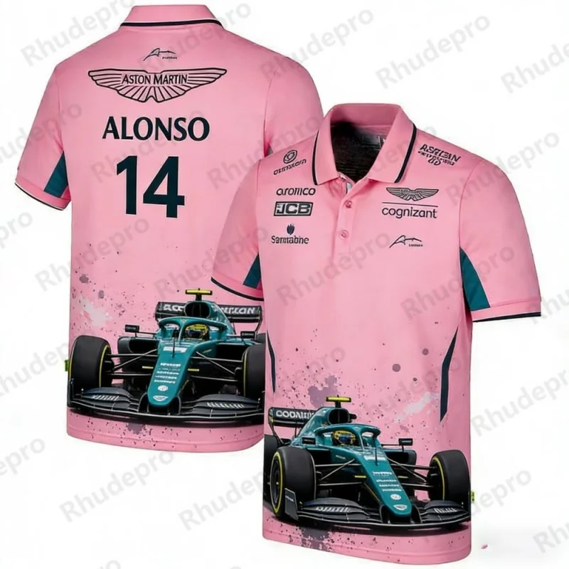 Рубашка-поло Aston Martin Team Racing, мужская повседневная спортивная футболка с воротником, модная одежда для гонок с принтом (art.: 3920da45ba73a) - 3920da45ba73a