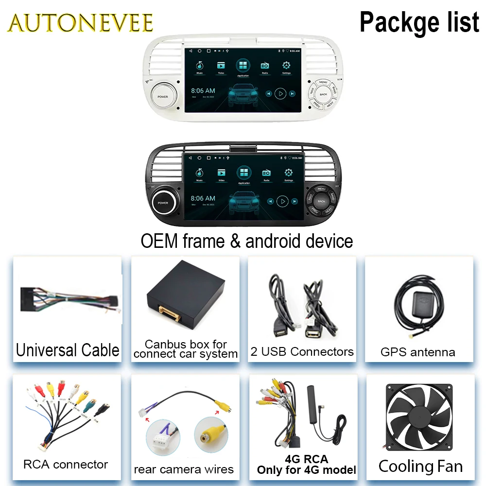 7 "для FIAT 500 Abarth 2007-2015 5G IPS видеоплеер Android авто радио GPS навигация Мультимедиа