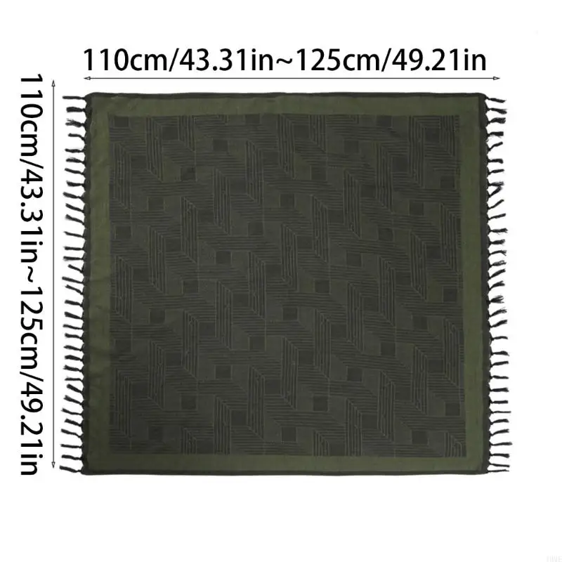 49ME Легкий ветрозащитный шарф-хиджаб из смеси хлопка Shemagh Desert в полоску с узором