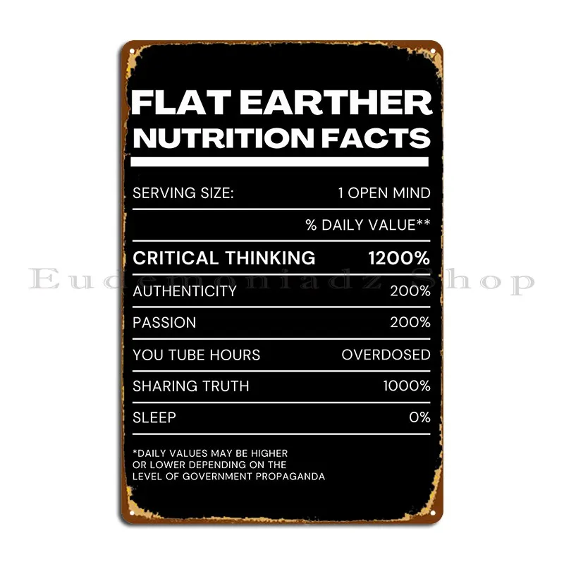 Плоские наушники питательные факты металлический знак плакат покраска дизайн