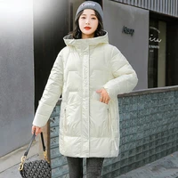 womens new winter thicken womens puffer coat glossy warm hooded long cotton padded jacket ladies winter down cotton parkas2022