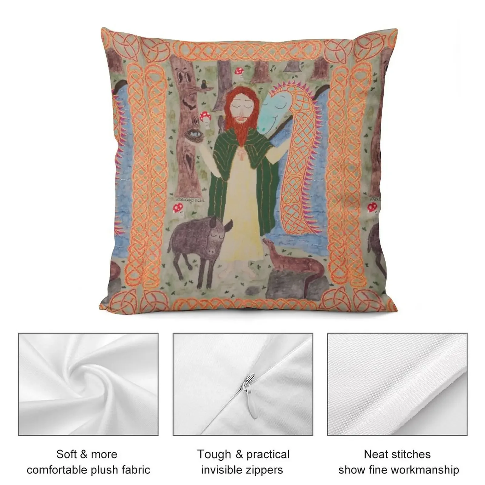 Декоративная подушка Saint Kevin of Glendalough на заказ декоративная для фотографий