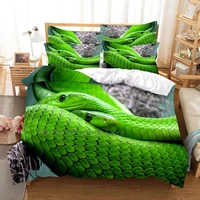 green snake bedding duvet cover set 3d digital printing bed linen fashion design comforter cover bedding sets bed set