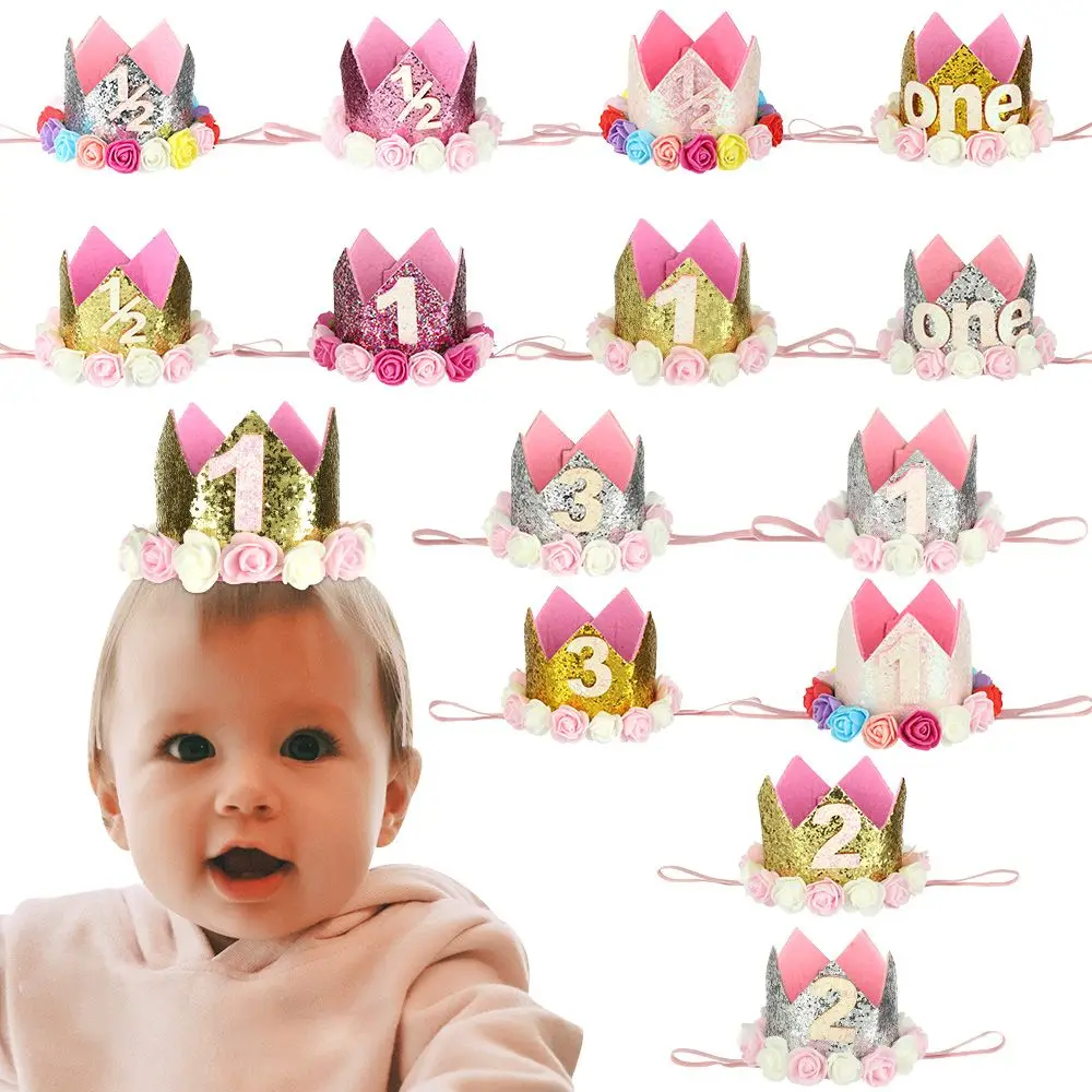 

Gift Hair Accessory Head Band Gender Reveal Happy Birthday Party Hats Prince/Princess Cap Christening Baby Crown