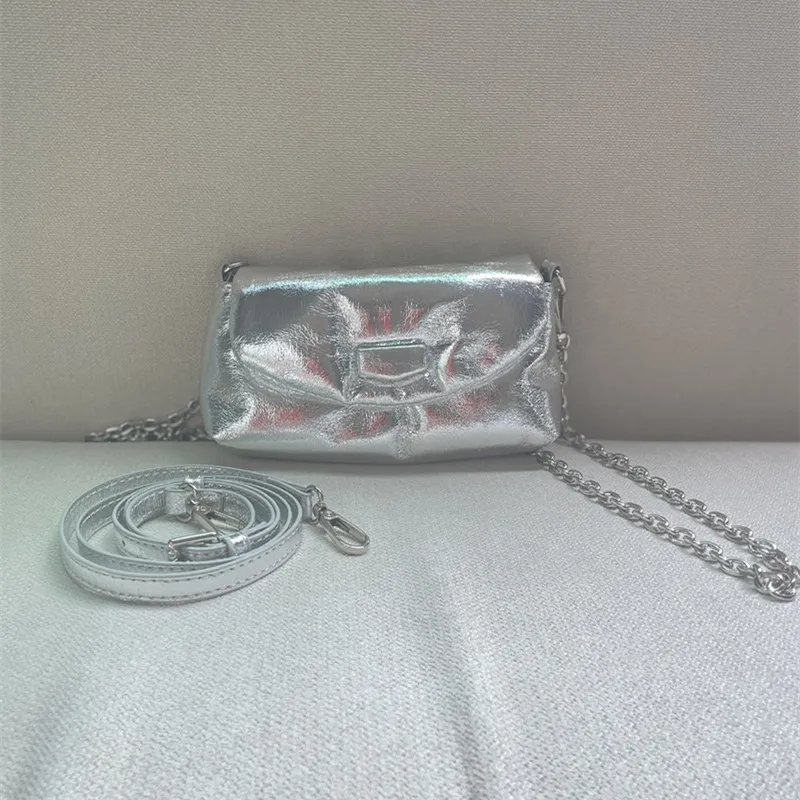 

New Trendy Messenger Bag Women's All-match Ins Chain Shoulder Tide Luxury Designer Handbag Bright Purple Silver Evening Bags