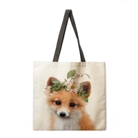 womens shopping bag flower animal print shoulder bag leisure womens large capacity shopping bag designer handbag