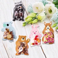 10pcs jungle animal candy bag easter rabbit gift bags safari birthday party decoration kids favors cookies bag baby shower decor