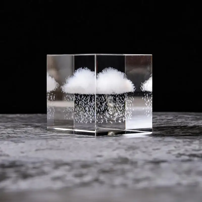 

Raining Cloud Crystal Cube Crafts Decorations Couple Birthday Gifts Raining Clouds Transparent Healing Decompression Home Decora