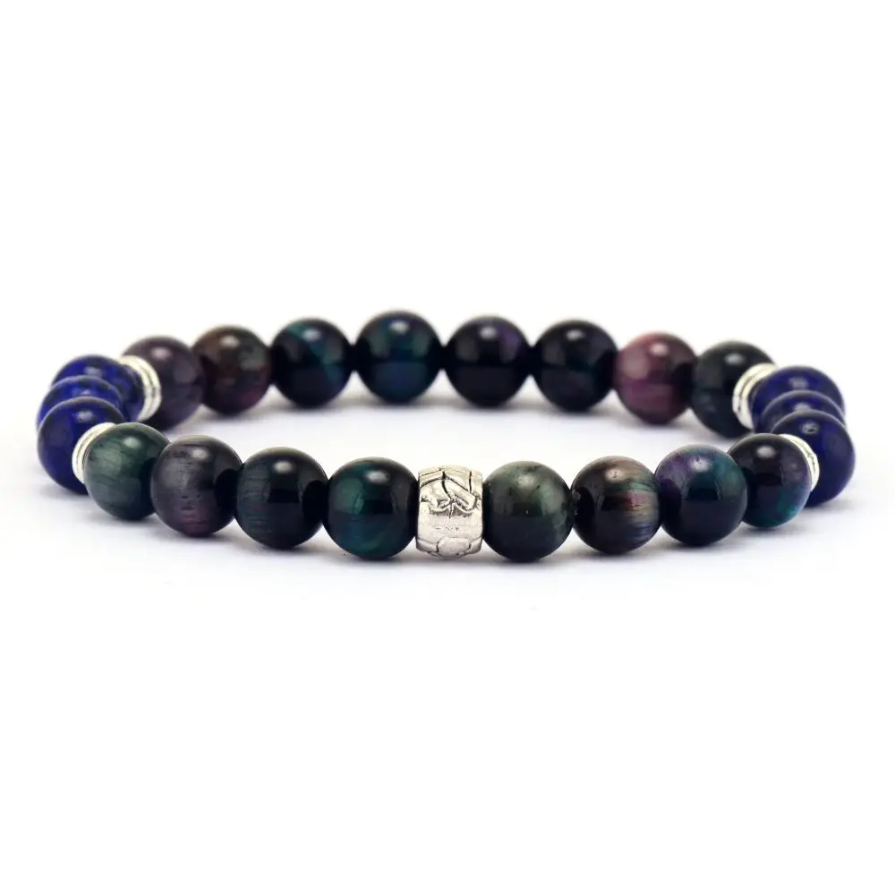 

Natural Gem Bracelet for Men Tiger Eye Mala Bohemia Elastic Bangle Luxury Spiritual Bead Customizable Jewelry Dropship Suppliers