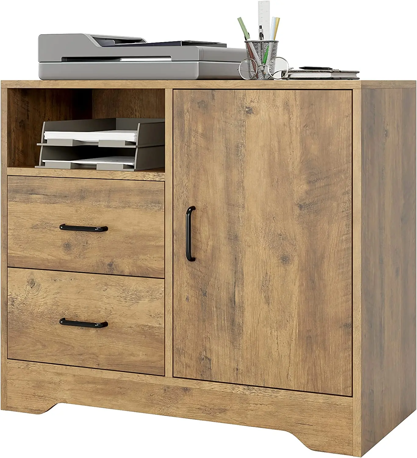 

Storage Cabinet with 2 Drawers and Doors with Adjustable Shelves for Office Cabinets Bedroom Living Room Kitchen Drawer Dresser