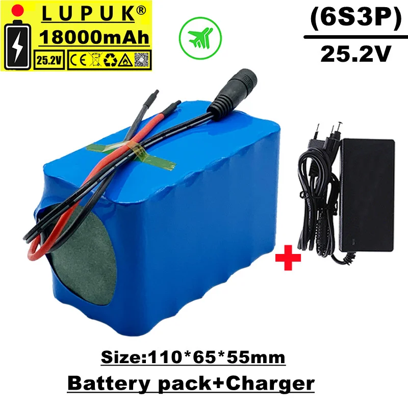 

LUPUK-6 series Battery pack, 25.2V, 18000mAh and 12000mAh options, built-in BMS charging protection, free shipping