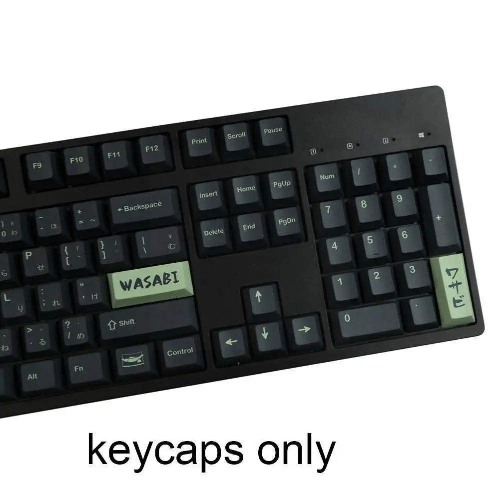 

140Keys Blue Samurai KeyCap Green Samurai English PBT KeyCaps for CHERRY Profile For For GMK Wasabi Mechanical Keyboard P1P5