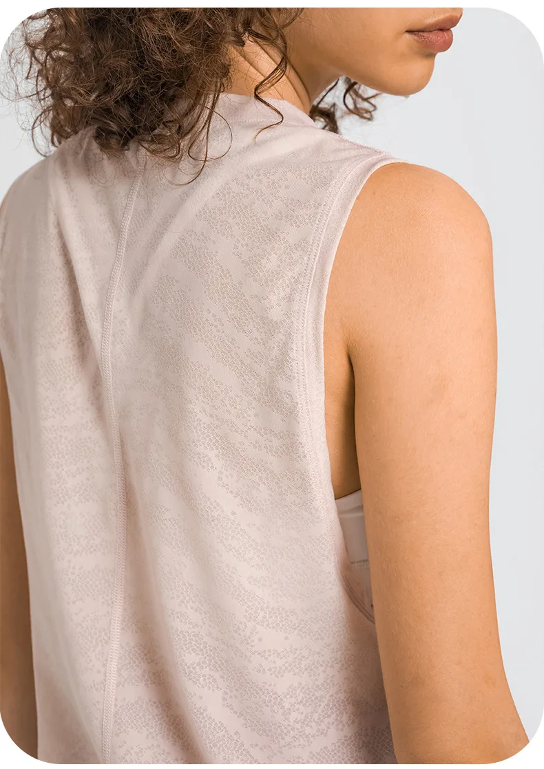 2022 Lulu Women Loose Tank Running Workouts Clothes Jacquard Breathable Tank Tops Blouse Gym Tank Sports Vest
