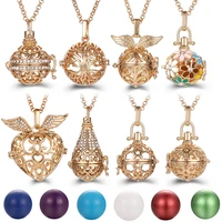 aromatherapy angel wings zircon cage locket necklace new 8pcsset 6pcsset combination music ball woman diffuser pendant jewelry