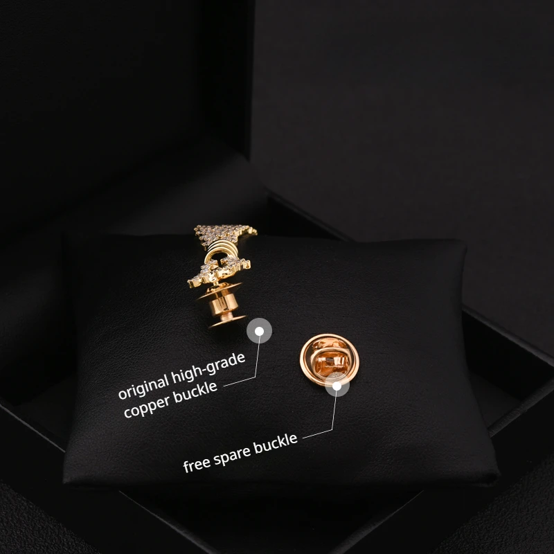 Creative Tie Shape Small Brooch Women's Sweater Cardigan Fixing Buckle Neckline Anti-Exposure Pin Jewelry Men Badge Accessories