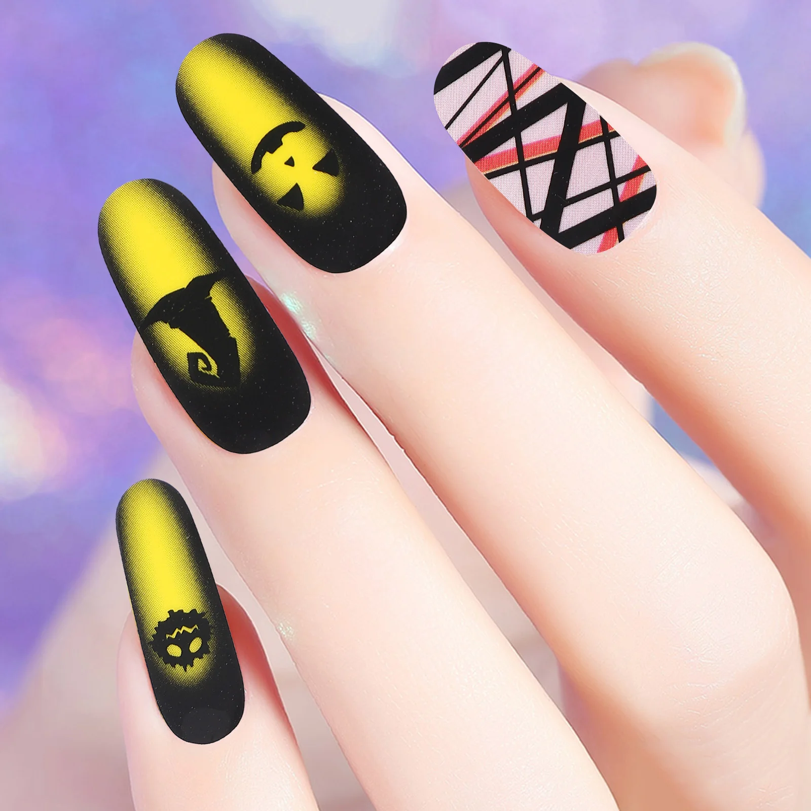 112 шт. наклейки для ногтей на Хэллоуин маникюрные женщин полная паста европейские
