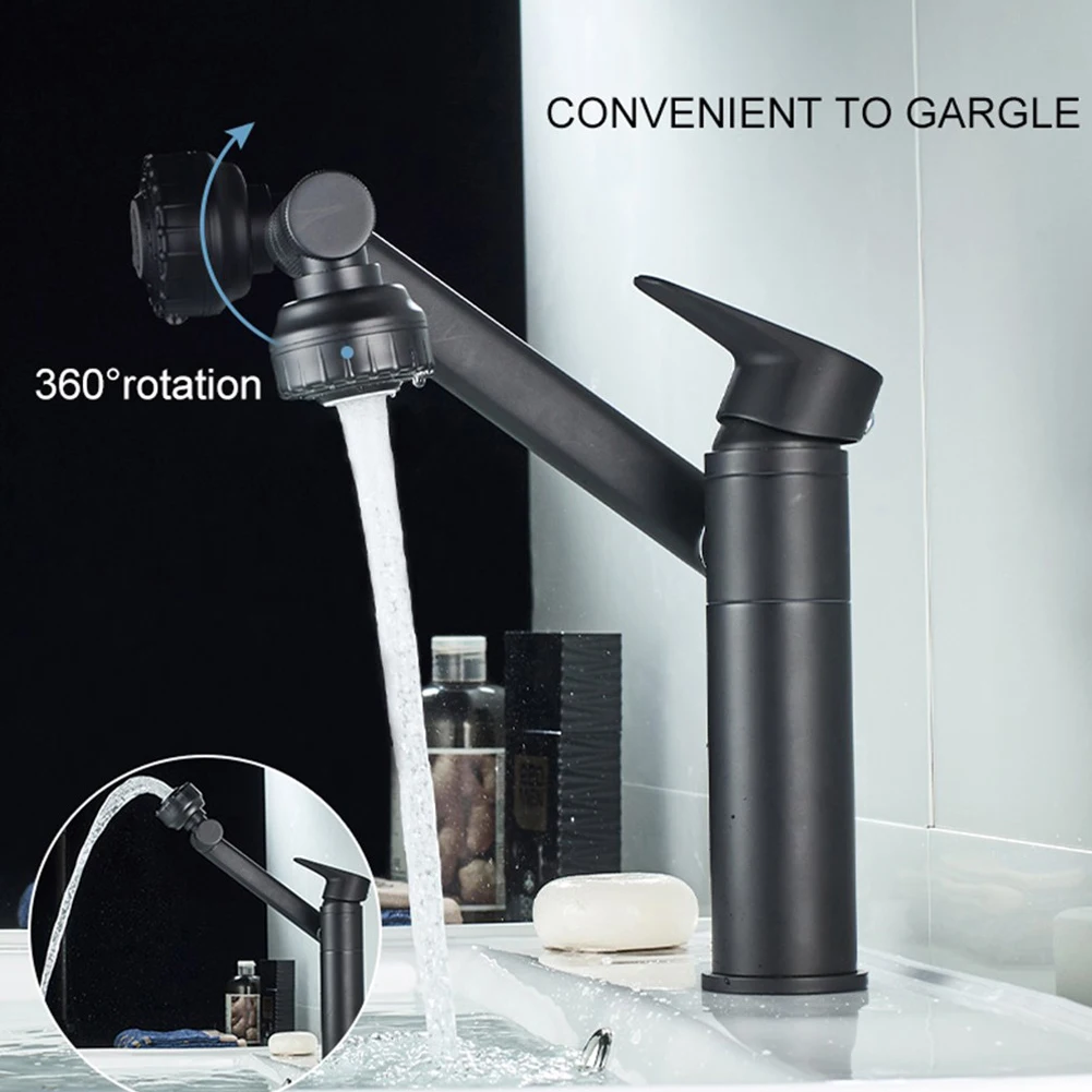 

1pc Multi-azimuth 360 Degree Free Rotation Swivel Bathroom Sink Faucet Mixer Deck Mount Splash Proof Water Tap