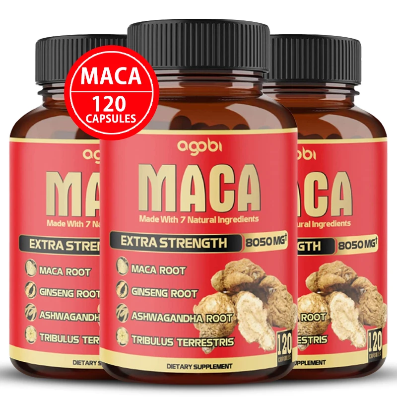 

Maca Root 120 Capsules - Supports Natural Health, Energy, Performance & Mood, Improves Blood Flow, for Men