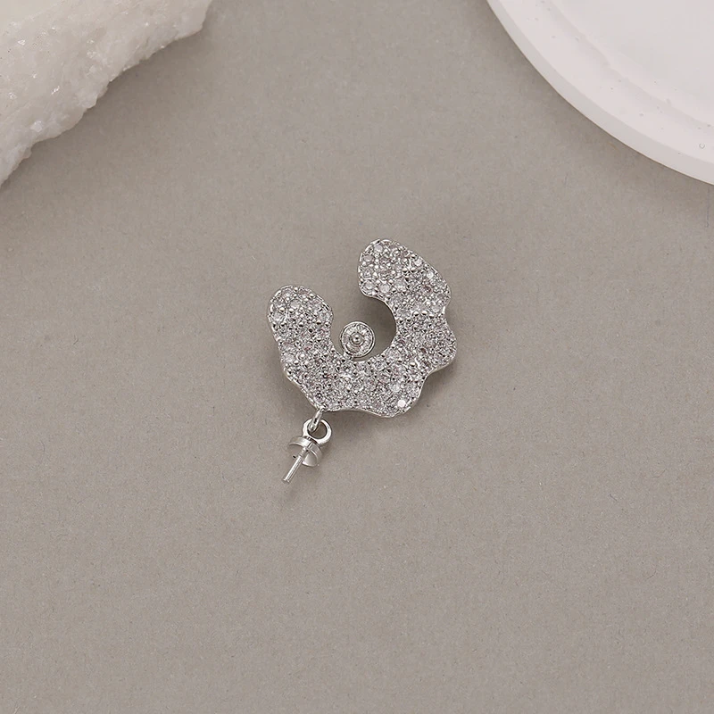 Advanced Pendant Semi Flower Inlaid Micro Zircon Pearl Buckle Pendant Trending Products Necklace for Women DIY Jewelry Accessory