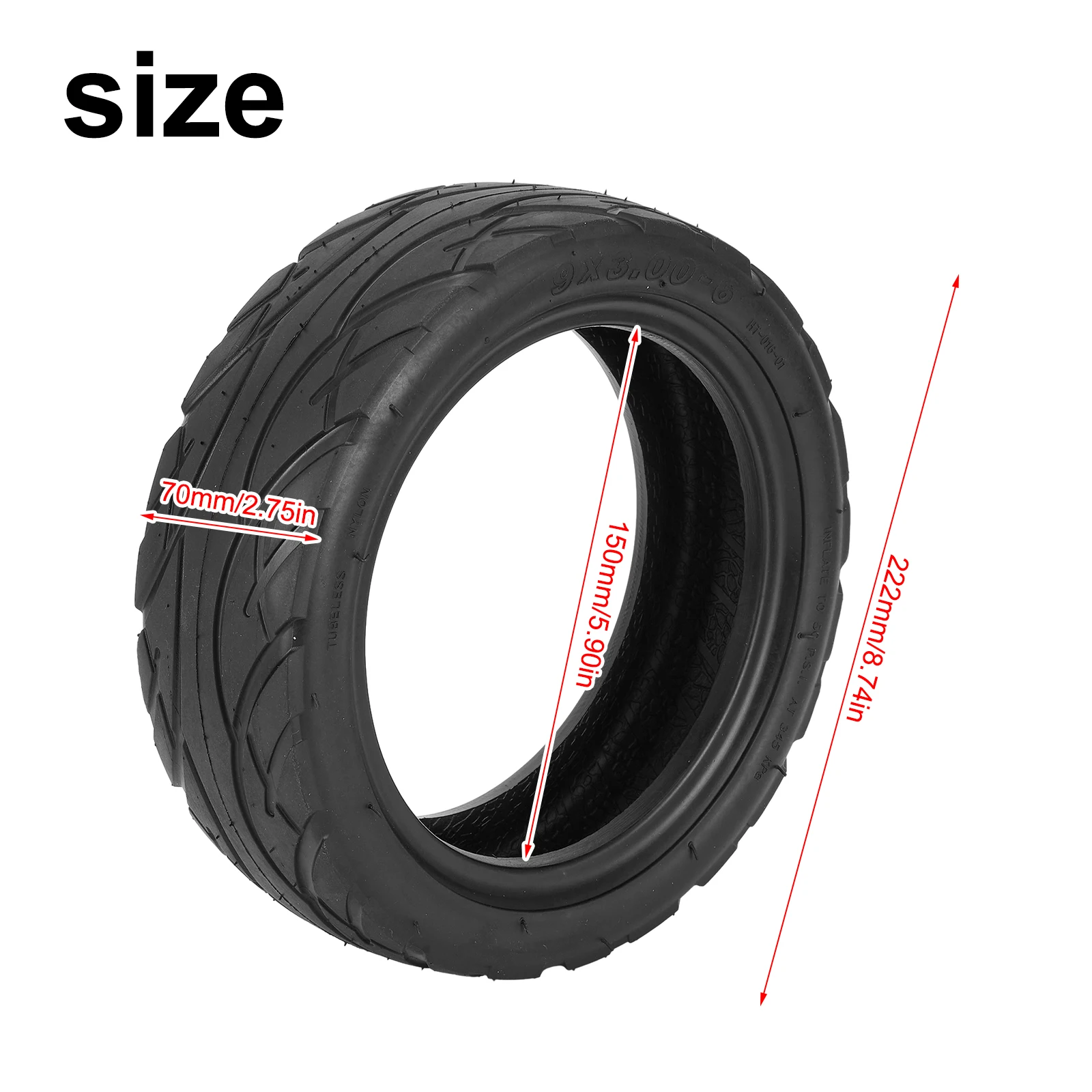 

Rubber Tyre Tubeless Tire Electric Scooter For Electric Bike Rubber Material Scooter Parts Tubeless Tyre Vacuum Tyre