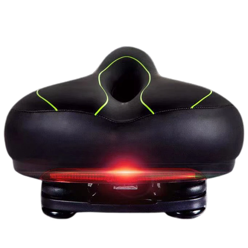 

Dropship-Bicycle Saddle with Tail Light Thicken Widen Comfortable Bike Hollow Cycling Rear Seat Warning Lamp