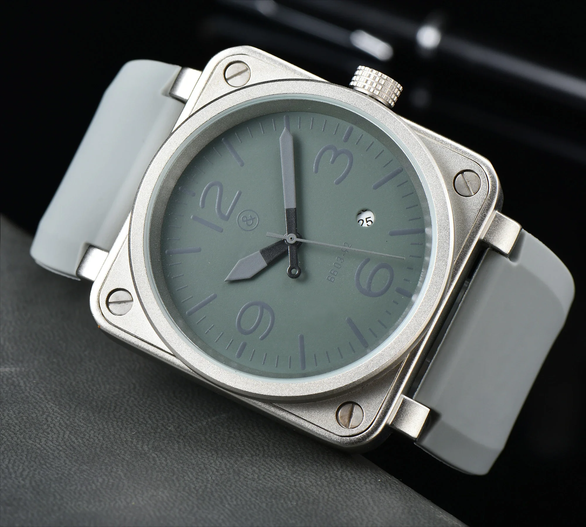 Оригинальные мужские часы черные резиновые механические Автоматические