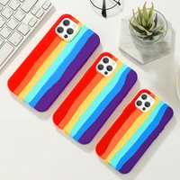 rainbow phone case for iphone 6 7 8 plus x xr 11 12 pro max silicone color drew cute back cover quality colorful protect shell