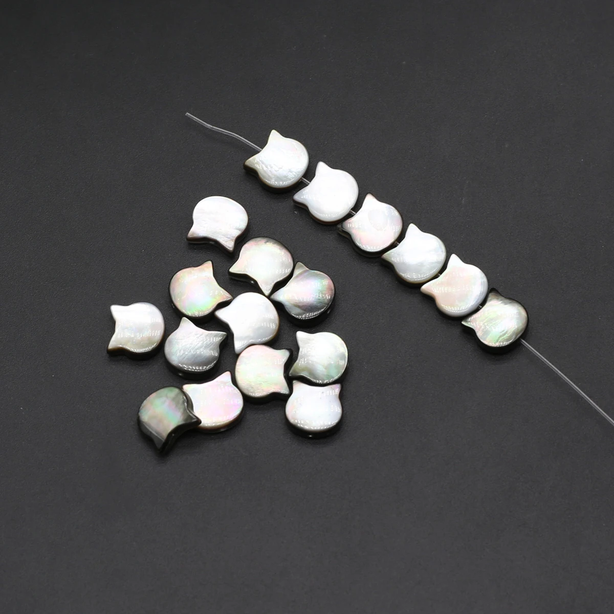 

5pcs Natural Freshwater Shells Beads White Cat Vertical Hole Beads For Jewelry Making DIY Bracelet Necklace Accessories 10x10mm