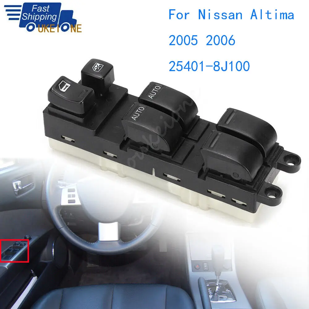 

Front Left Electric Master Power Window Control Switch Button For Nissan Altima 2005 2006 25401-8J100 254018J100 Car Accessories