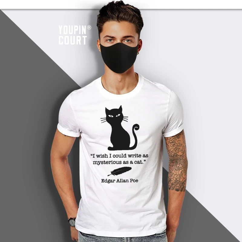 

Edgar Allan Poe T Shirt Black Cat Literary Shirts Classic Books Poe Tee Literary Gifts Books Shirts Booklovers Book Nerd Writer