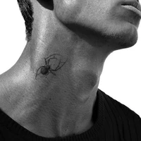 waterproof temporary tattoo sticker black spider cobweb design fake tattoos flash tatoo arm chest neck body art for women men
