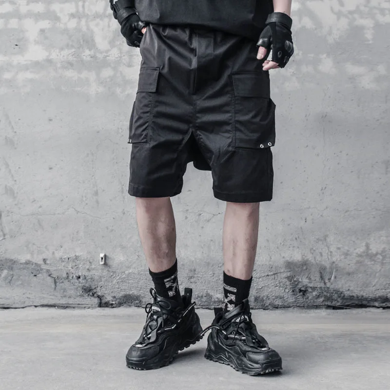 

Men's Low-Grade Harlan Shorts Summer Loose Cropped Pants High Street Lace Up Work Shorts Men's Fashion Casual Beach Pants