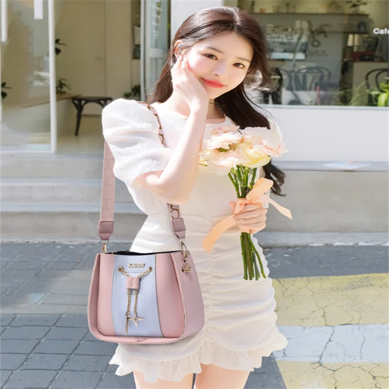 Women's Handbags Crossbody NEW Luxury High Quality Shoulder Strap PU Waterproof Casual Large Capacity Black Bucket