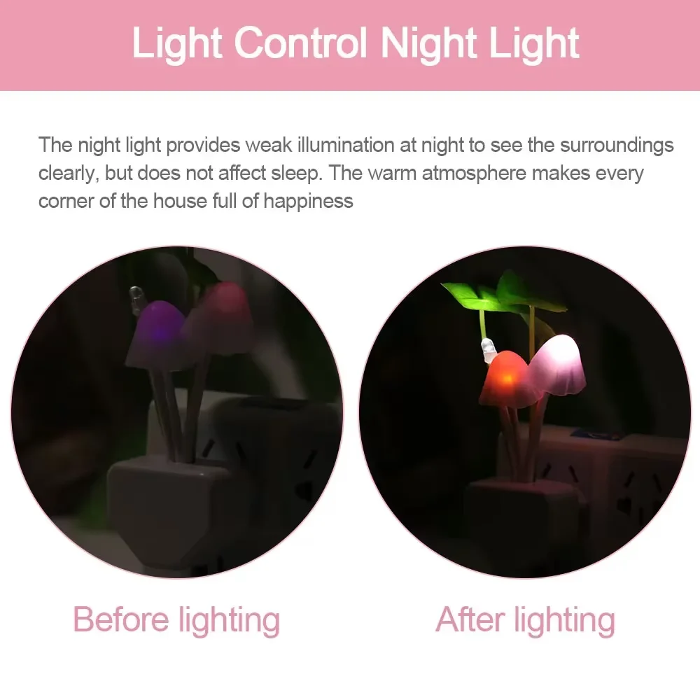Новинка Гриб Грибок Ночник ЕС США Вилка Для Plug Dream Water Красочная Лампа 3 Трава Luminaria