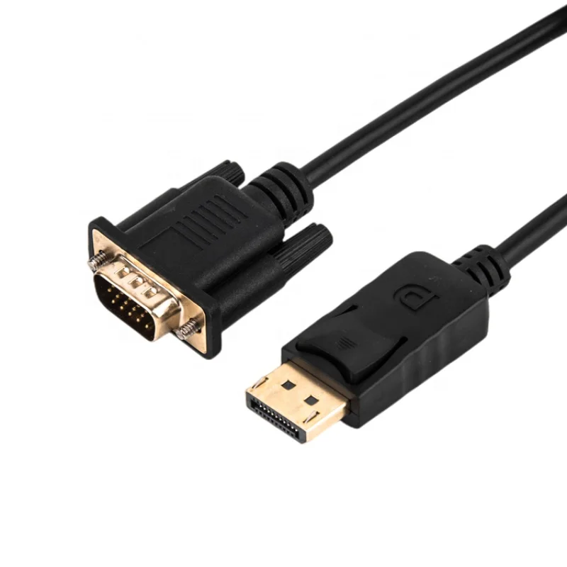 

6Ft 1.8m DisplayPort to VGA Cable Gold Plated DP to VGA Black Male Cable