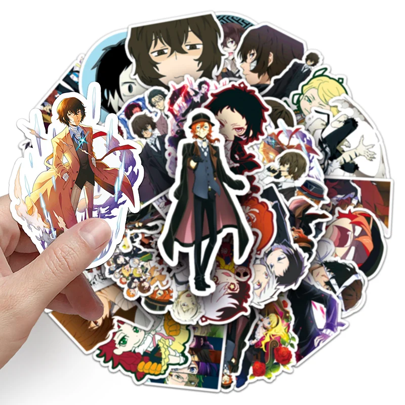 

50PCS Anime Bungou Stray Dogs Stickers for Car Adult Speaker Luggage Phone Tablet iPad Guitar Waterproof Stationery Sticker Toy
