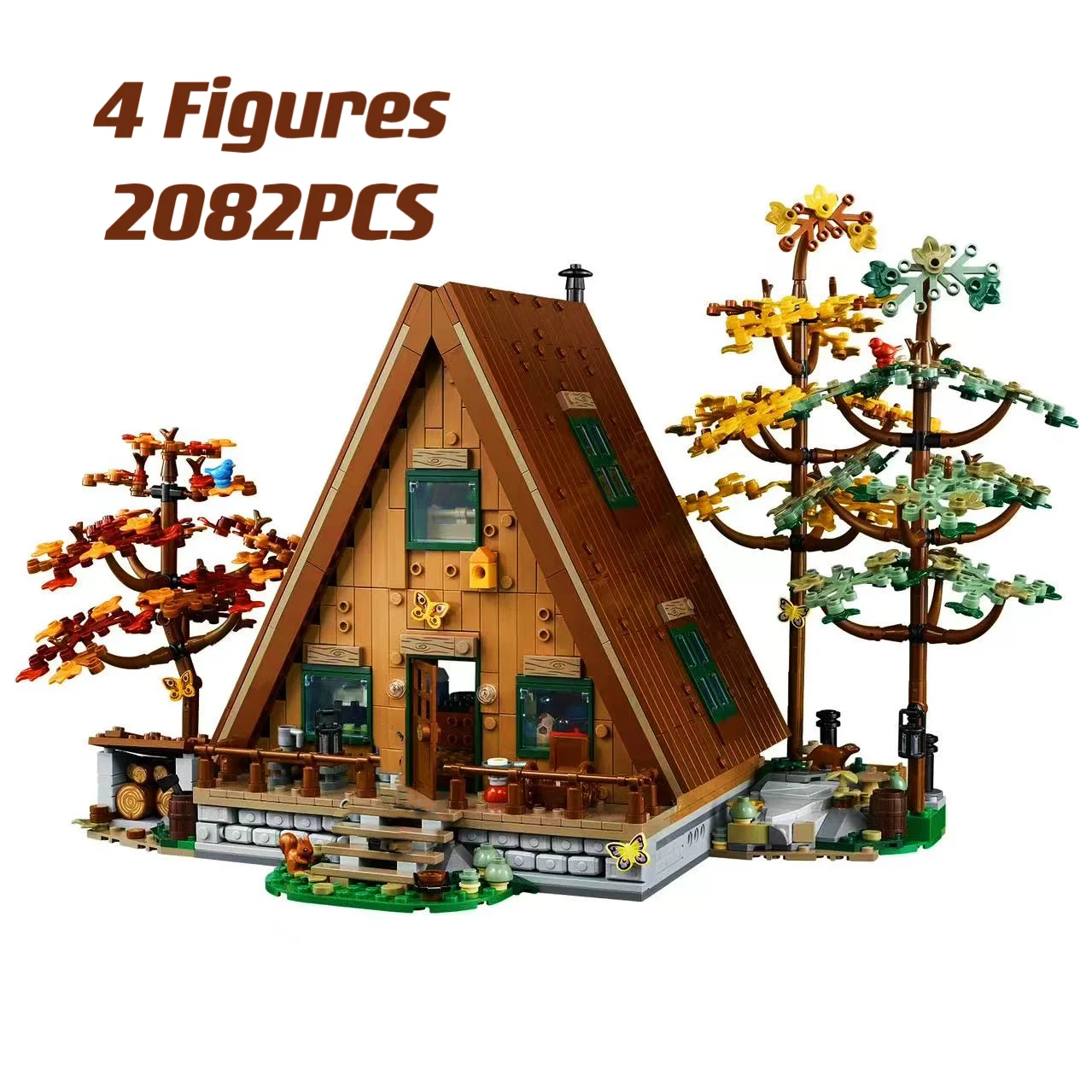 

In Stock Type A Frame Cottage 21338 Street View Architecture 2082PCS Four Seasons Forest DIY Tree House Kids Toys Building Toys