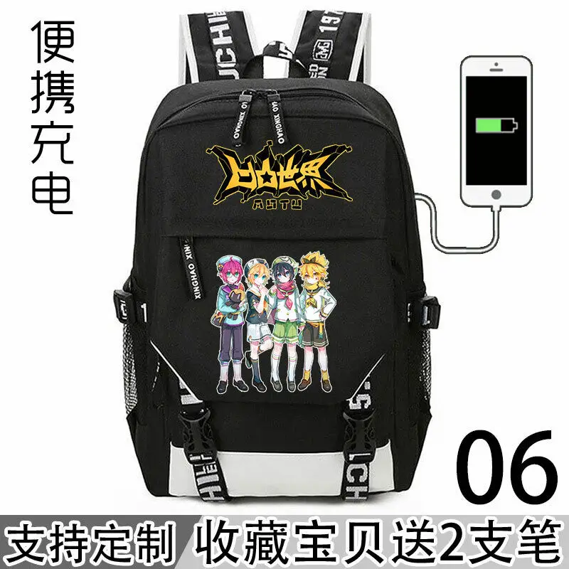 

Школьный ранец в стиле аниме, повседневный черный рюкзак, Студенческая сумка через плечо # B05