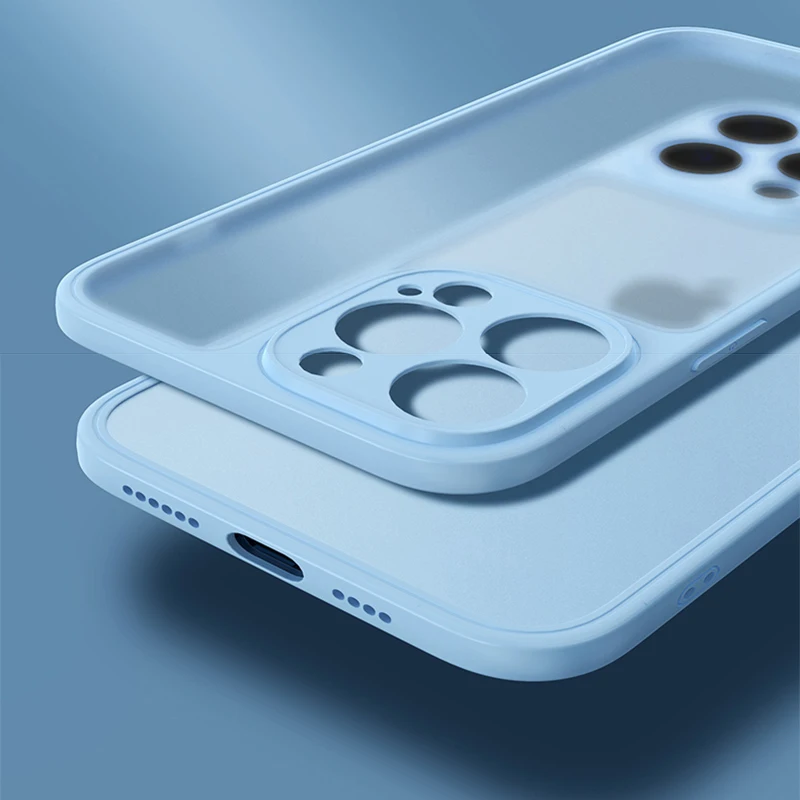 

Противоударный Матовый Прозрачный чехол для телефона iPhone 13, 12, 11 Pro Max, XR, X, XS Max, 12, 13Pro, армированный бампер, Ультратонкий Мягкий чехол