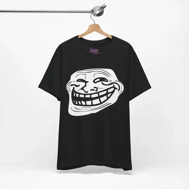Фото Футболка с мемом Troll Face в стиле Y2K, 2000-е, интернет, смешной хумор, терроркор №1
